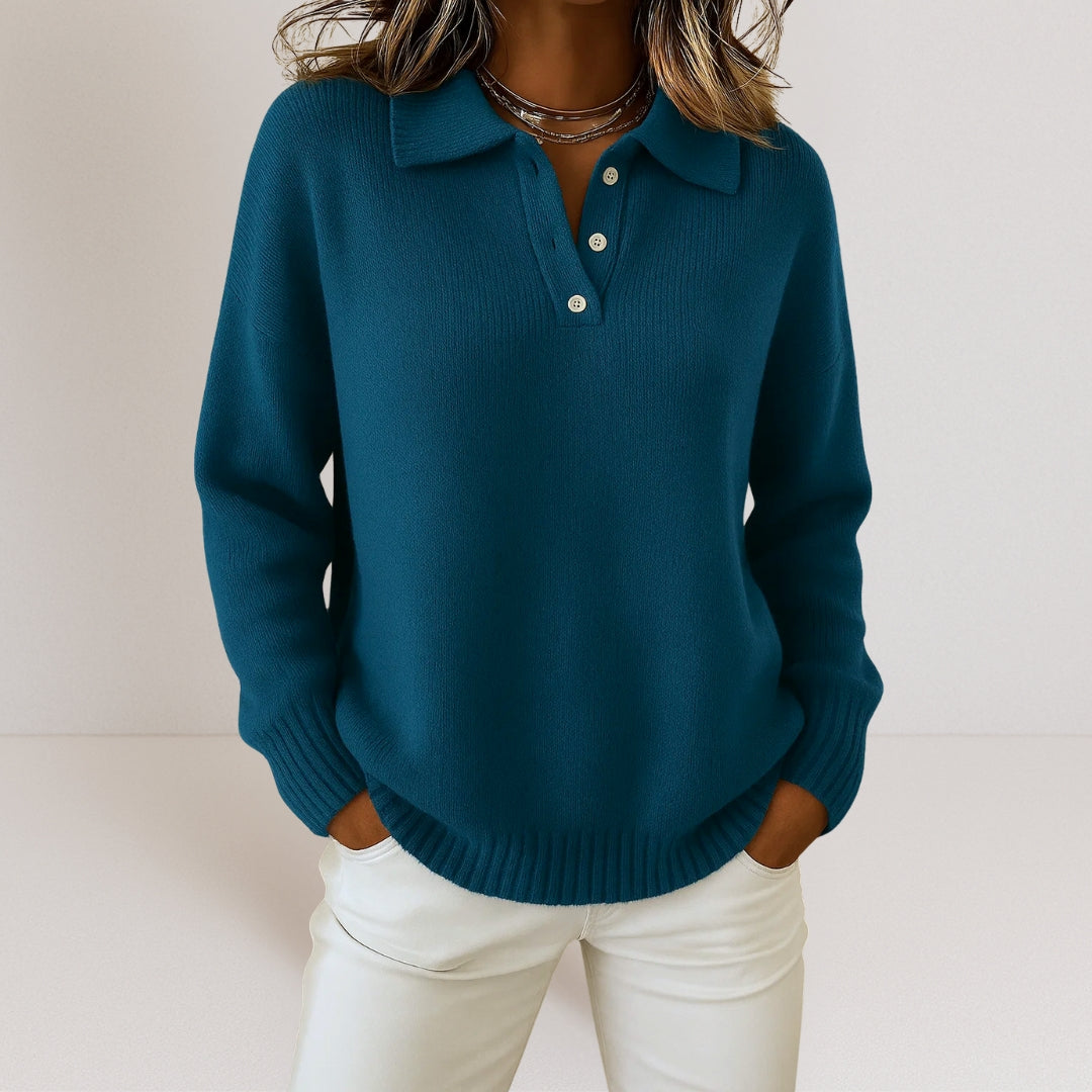 Roxane | Pull en tricot doux avec col