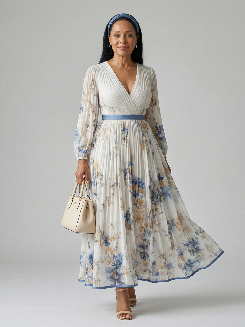 Nanna | Robe midi plissée