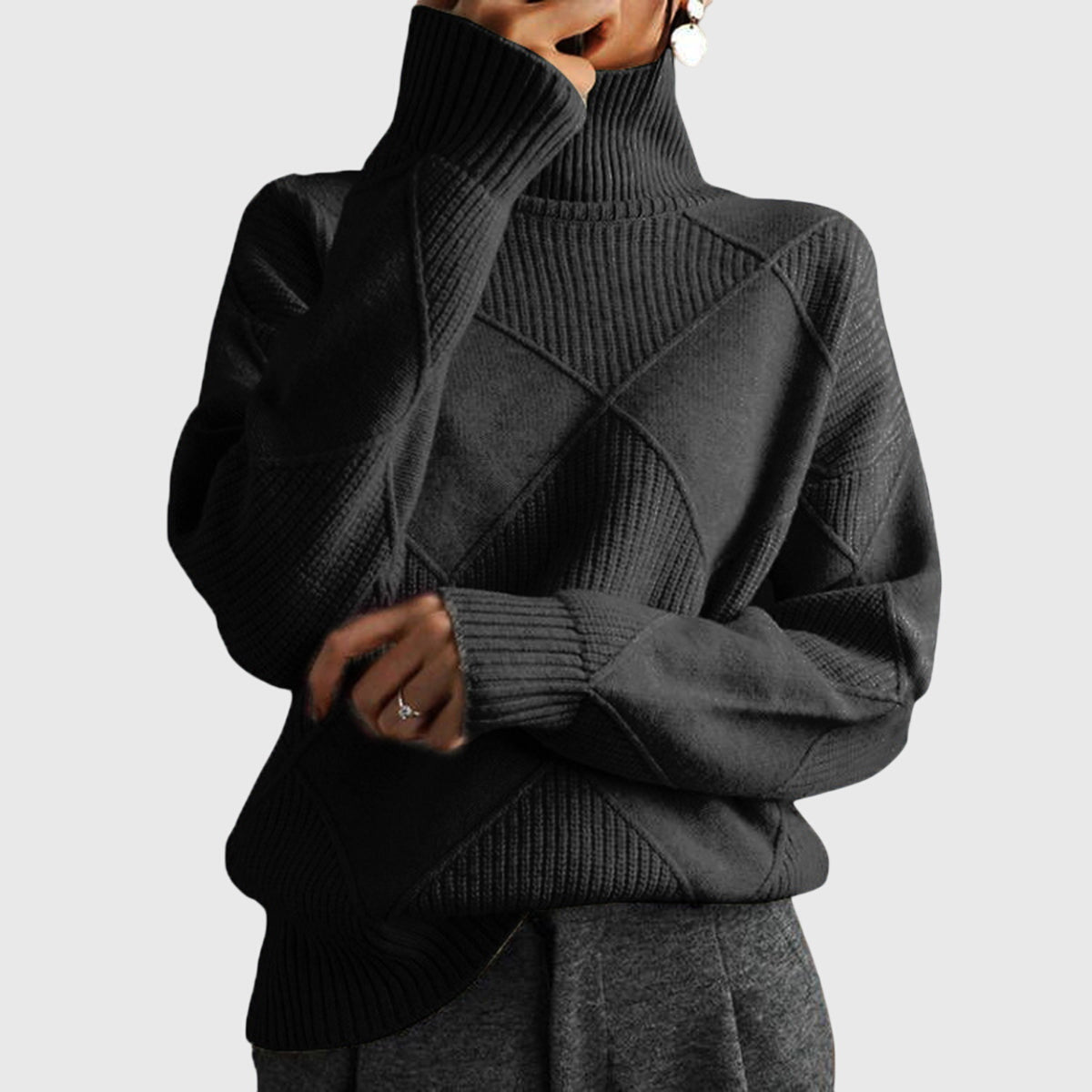 Claudine | Pull à col roulé géométrique