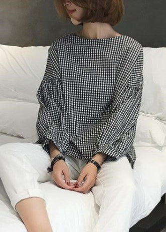 Écossaise | Blouse asymétrique à carreaux