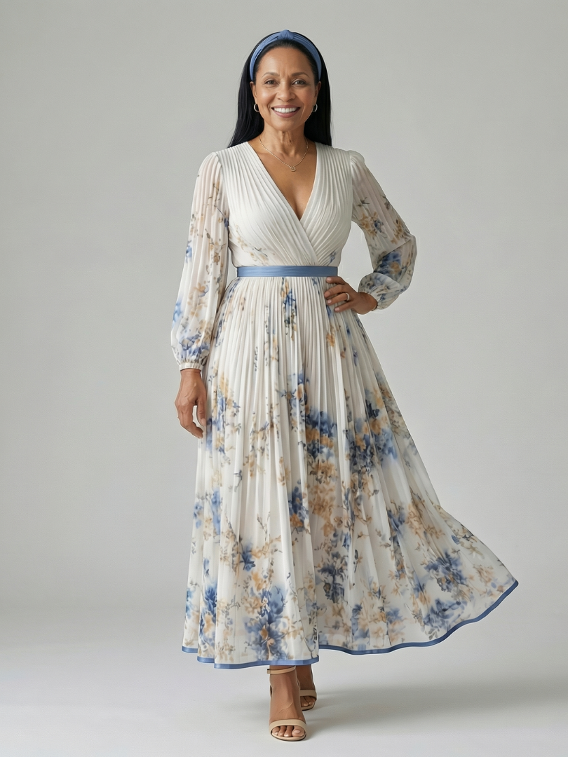 Nanna | Robe midi plissée