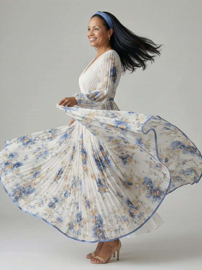 Nanna | Robe midi plissée