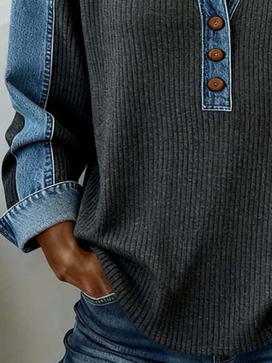 Amarante | Pull sweatshirt femme à manches contrastées