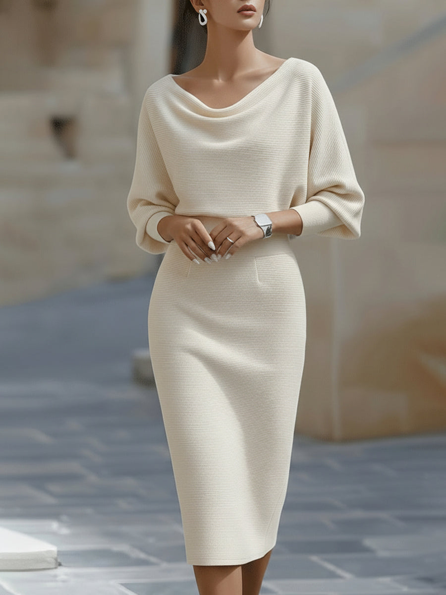Clarisse | Robe midi drapée élégante intemporelle