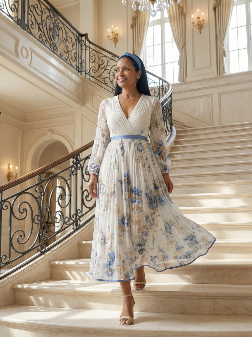 Nanna | Robe midi plissée