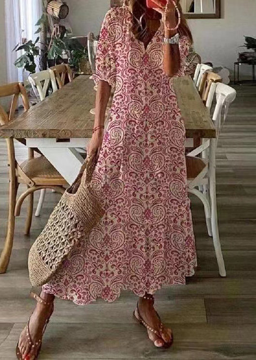Bohème | Robe longue en coton brodé à volants