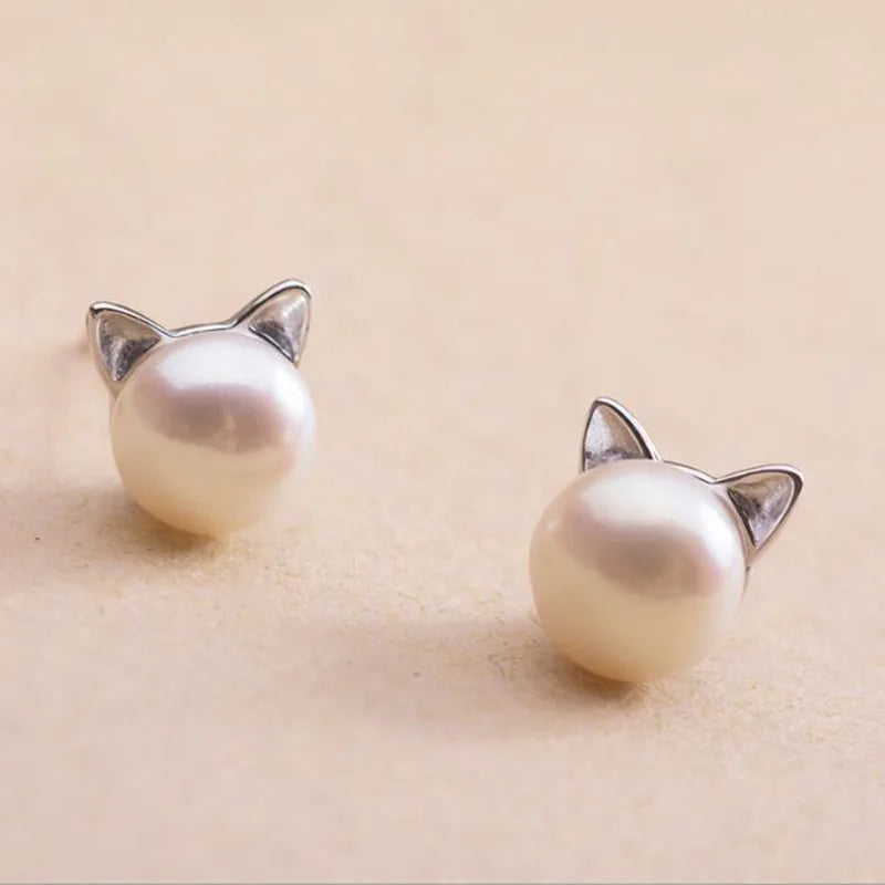 Parure chat en perles : collier, boucles d'oreilles et bague