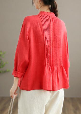 Tunique fluide en lin naturel – Détails plissés & style épuré