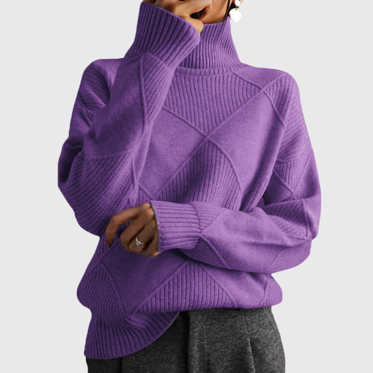 Claudine | Pull à col roulé géométrique