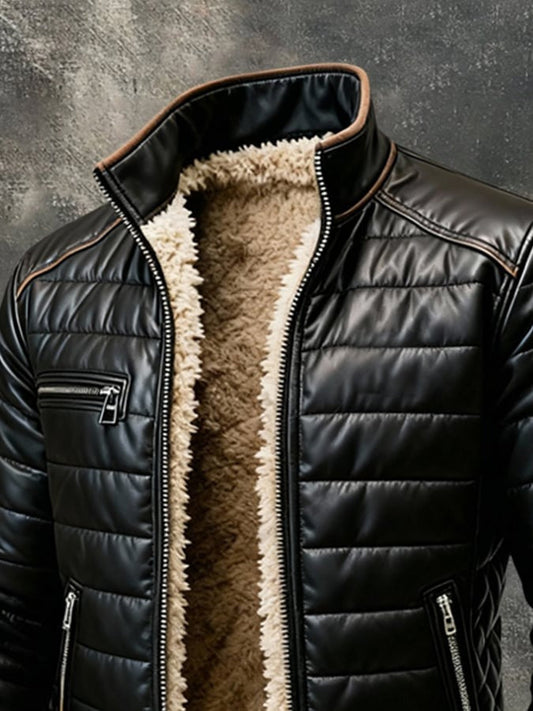 Antony | Veste matelassée noire à doublure sherpa