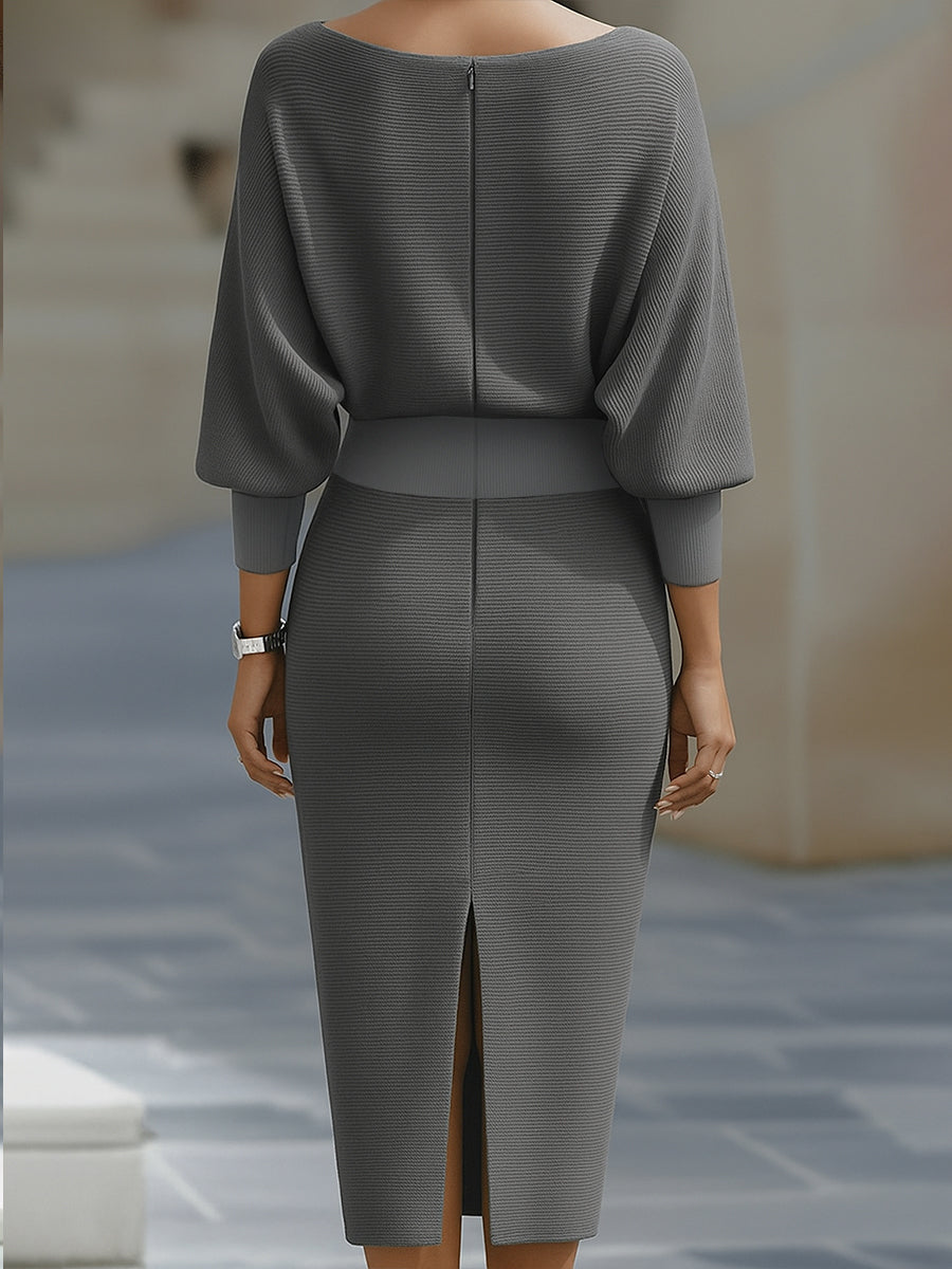 Clarisse | Robe midi drapée élégante intemporelle