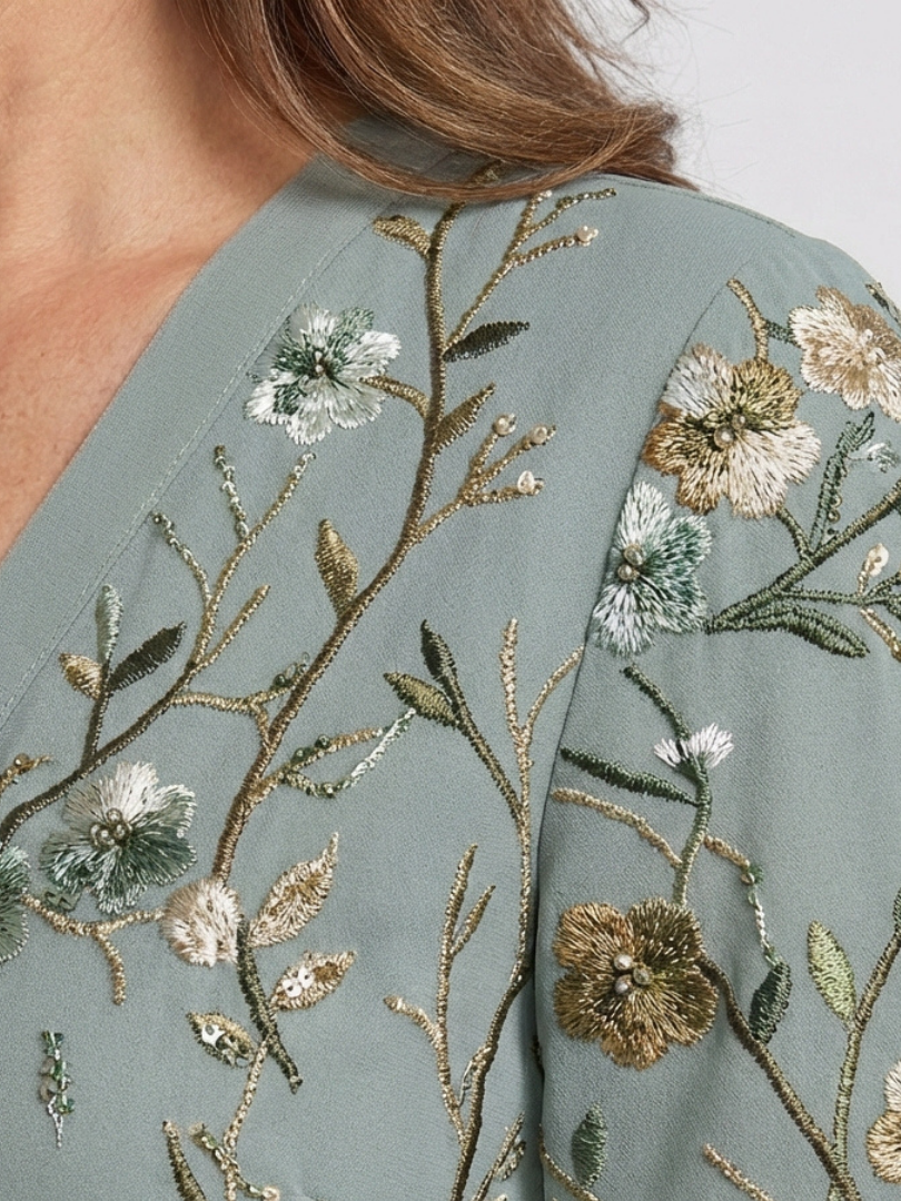 Eva | Robe maxi à manches courtes