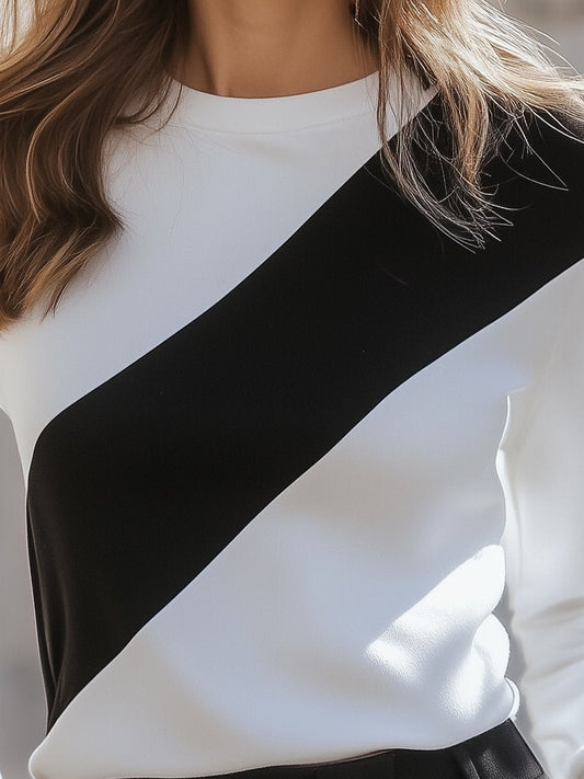 Domino | T-shirt bicolore noir et blanc