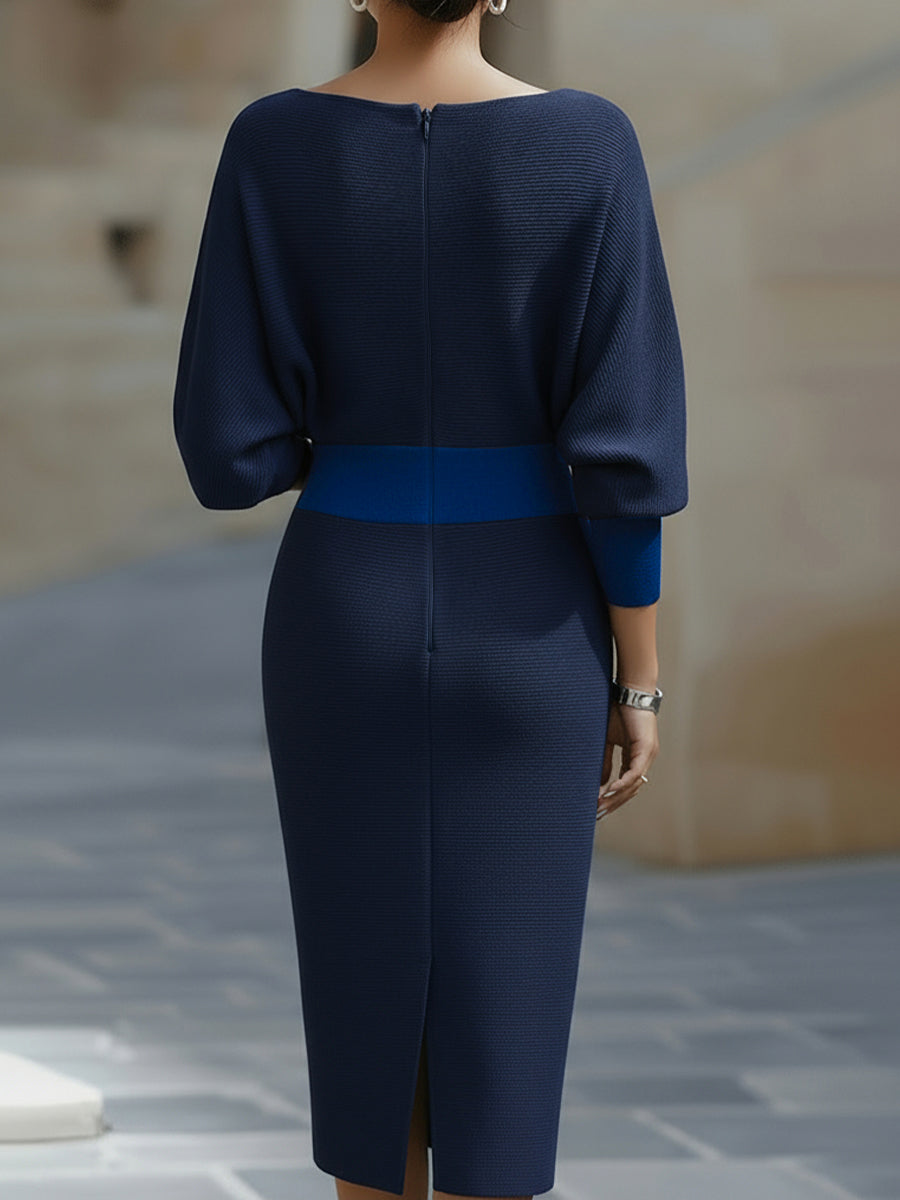 Clarisse | Robe midi drapée élégante intemporelle