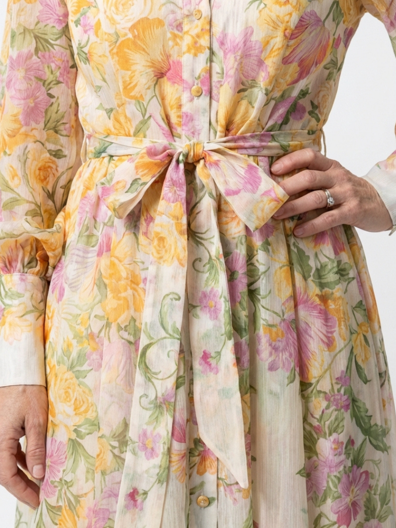 Cressida | Robe longue florale transparente