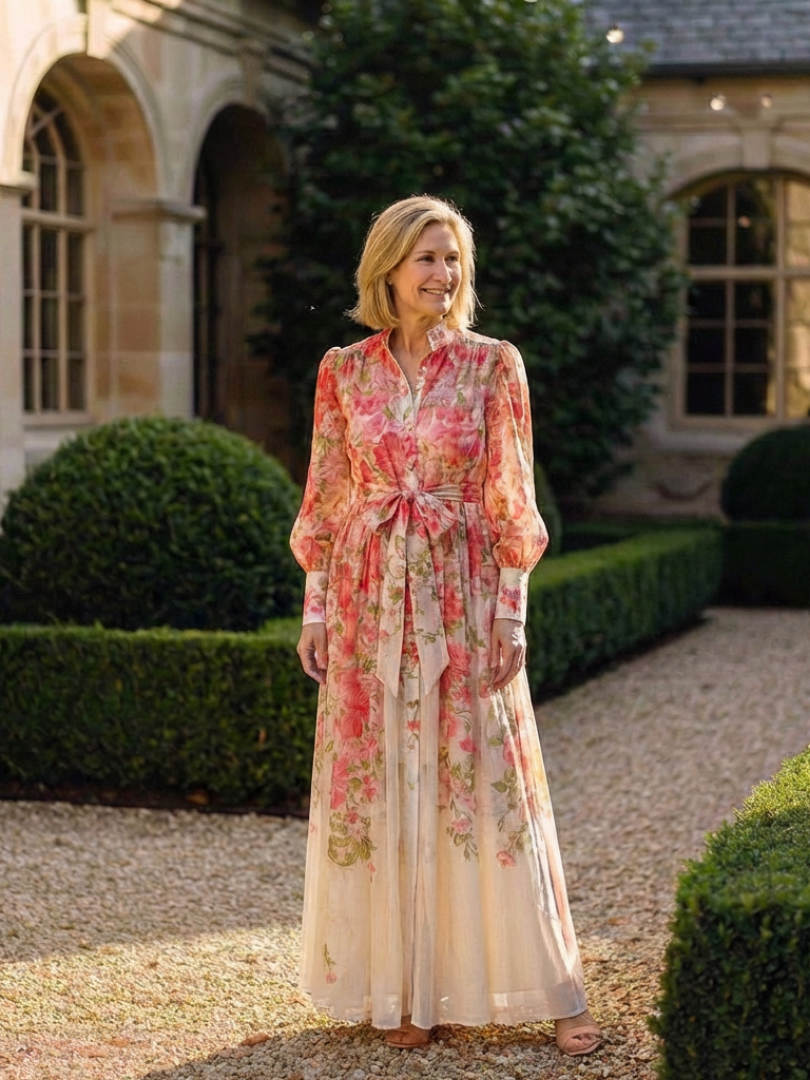Cressida | Robe longue florale transparente