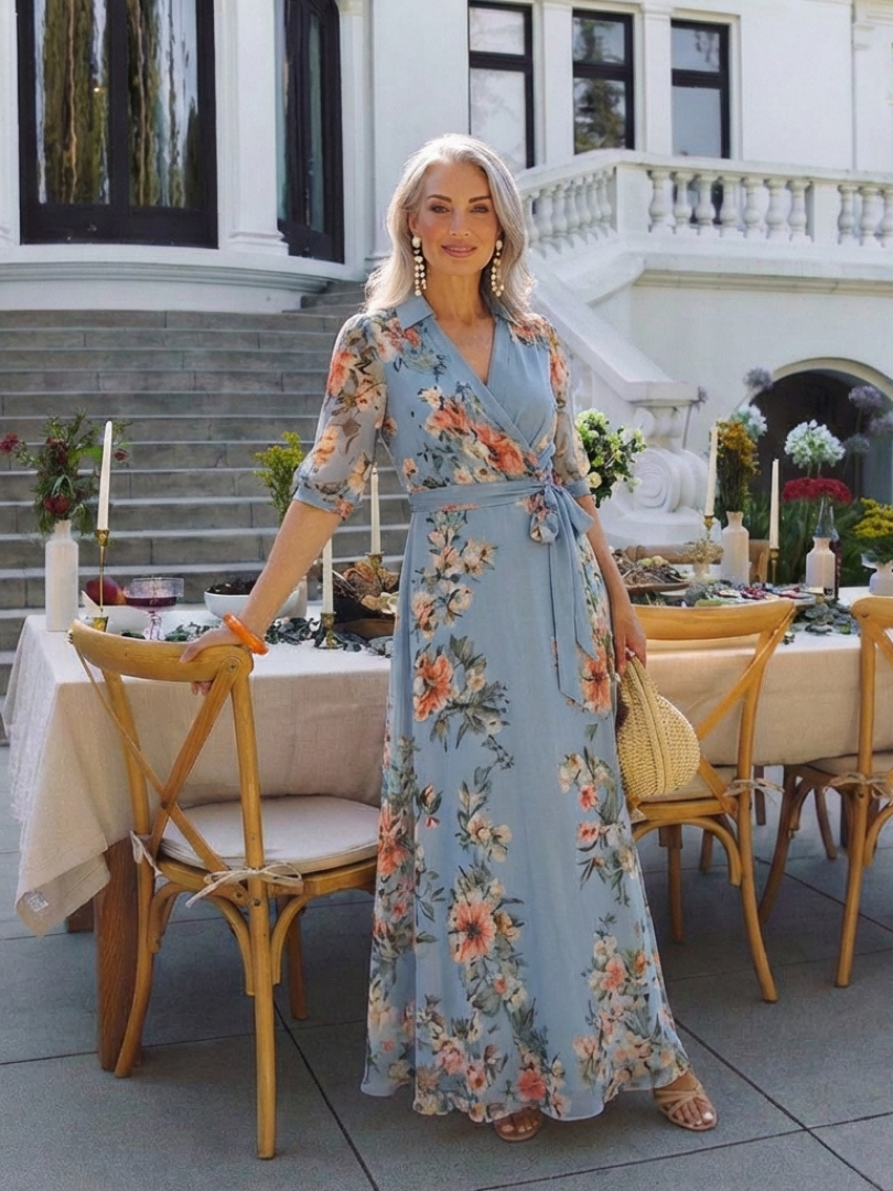 Elin | Robe maxi enveloppante