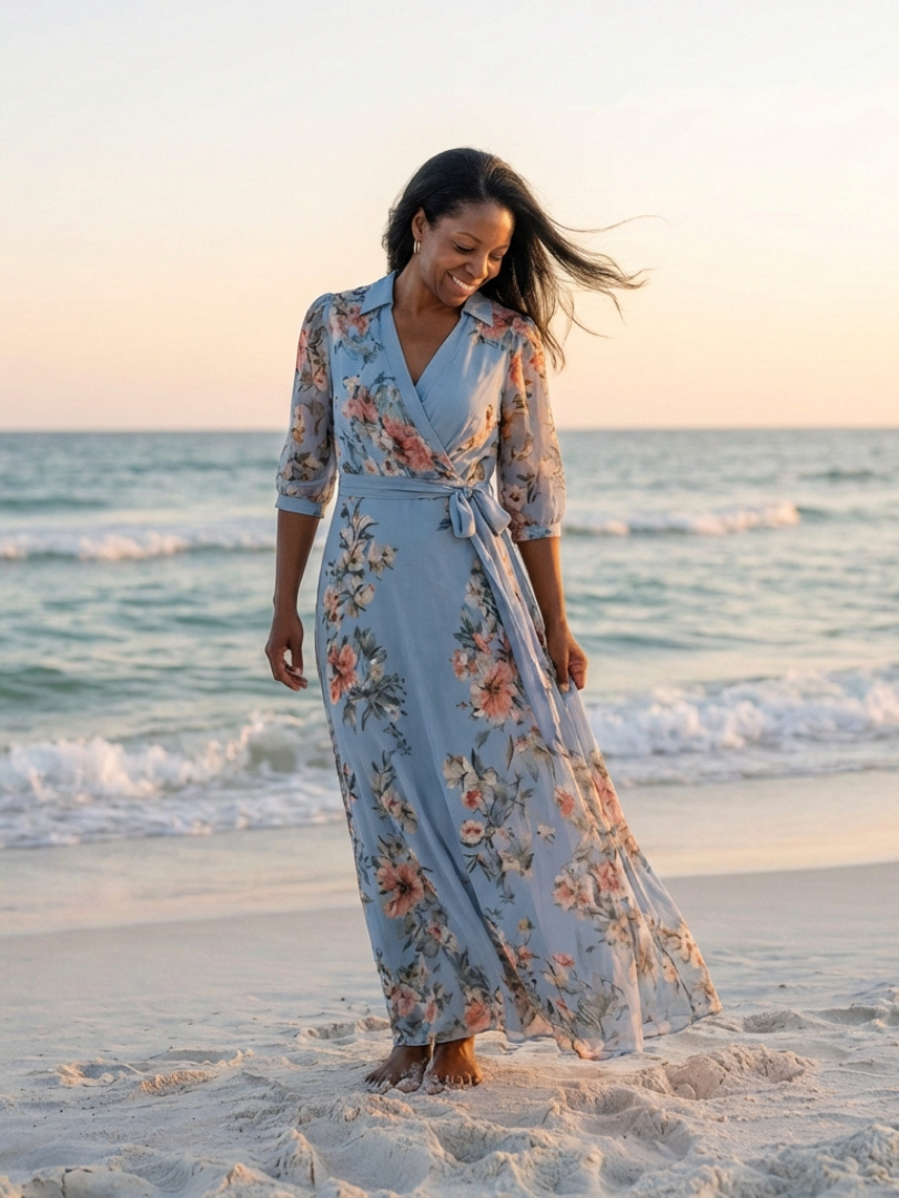 Elin | Robe maxi enveloppante