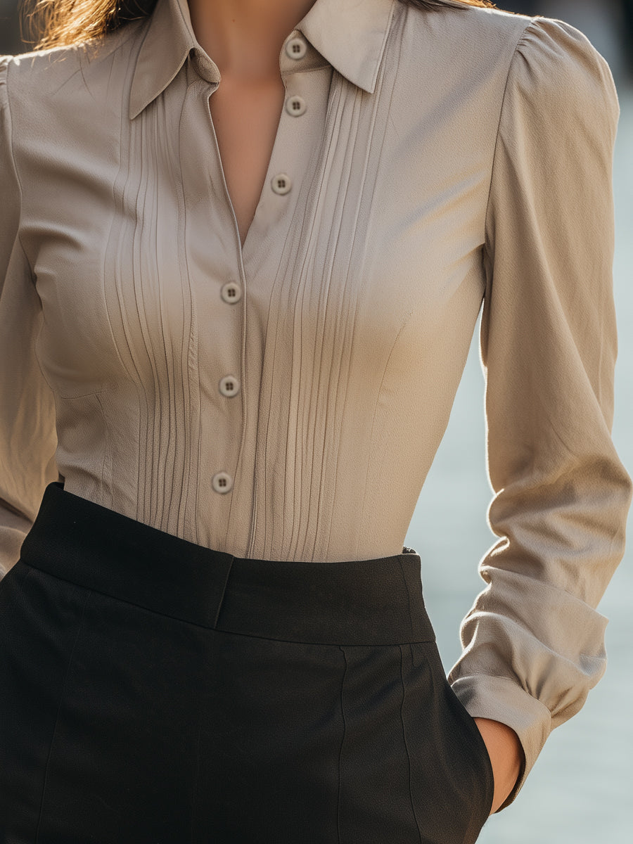 Apolline | Blouse boutonnée à plis devant
