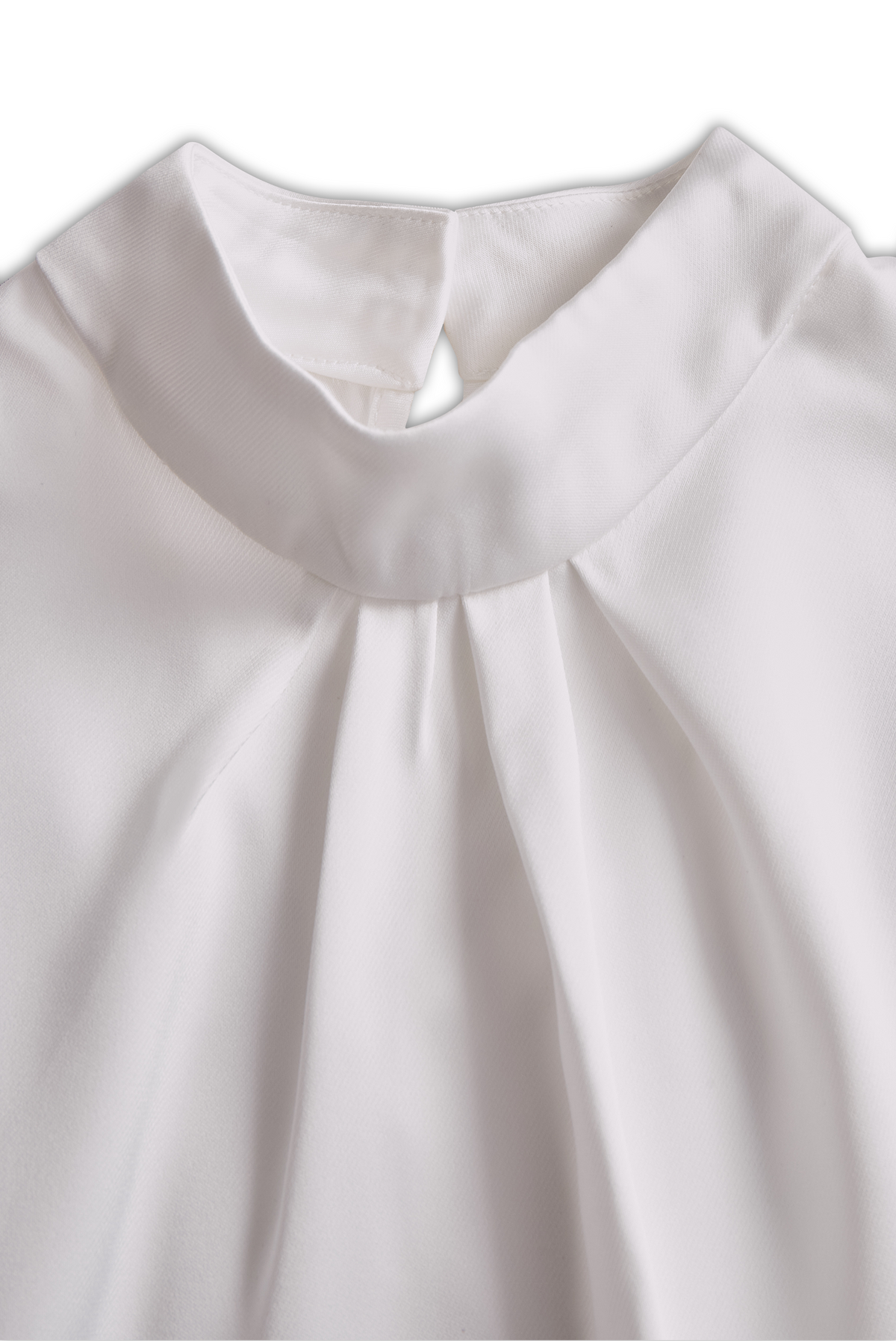 Adèle | Blouse plissée à col montant