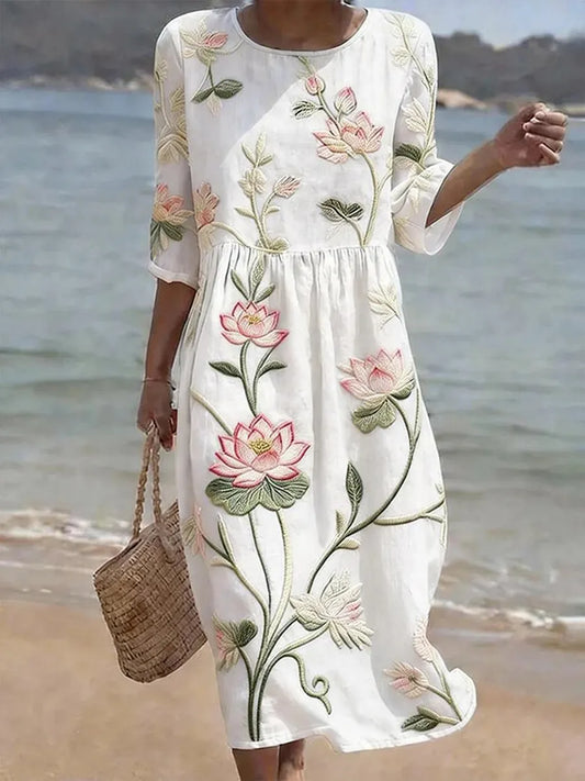 Linnea | Robe midi fleurie