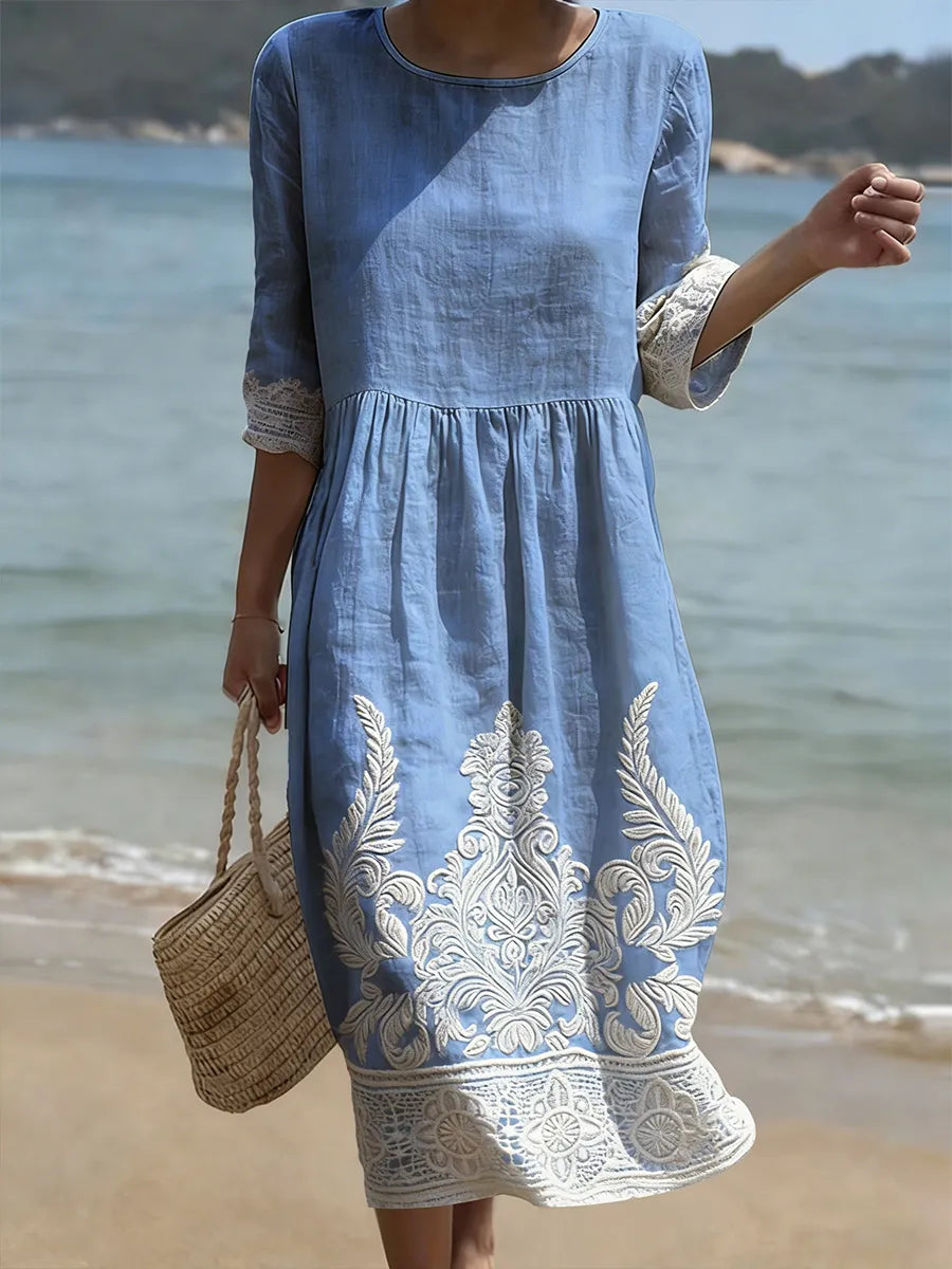 Mila | Robe midi fleurie aérienne