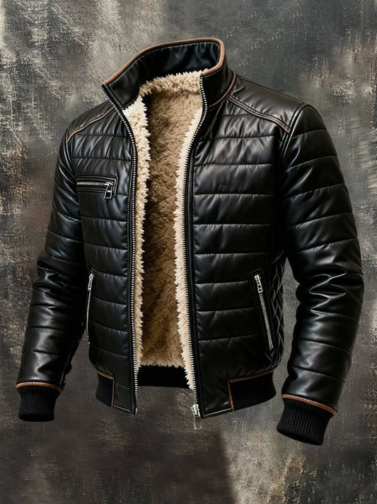 Antony | Veste matelassée noire à doublure sherpa