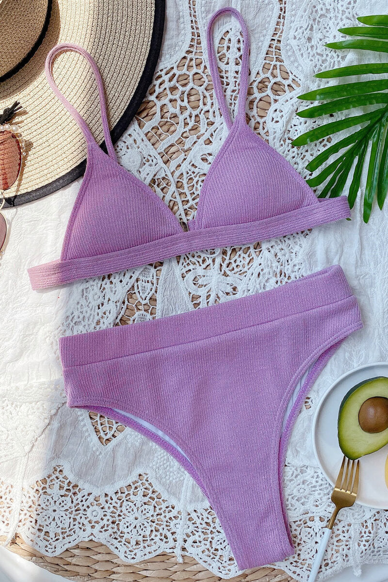 Côte | Bikini côtelé triangle et taille haute