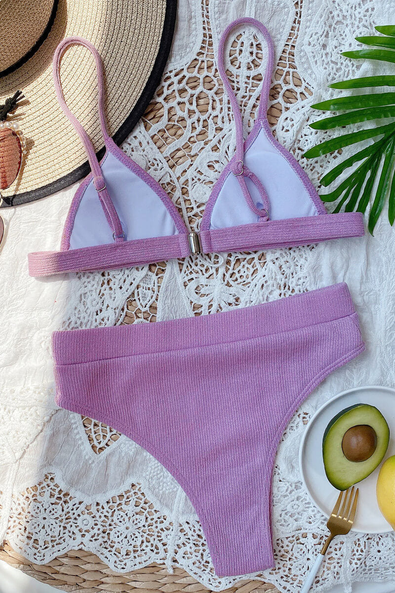 Côte | Bikini côtelé triangle et taille haute