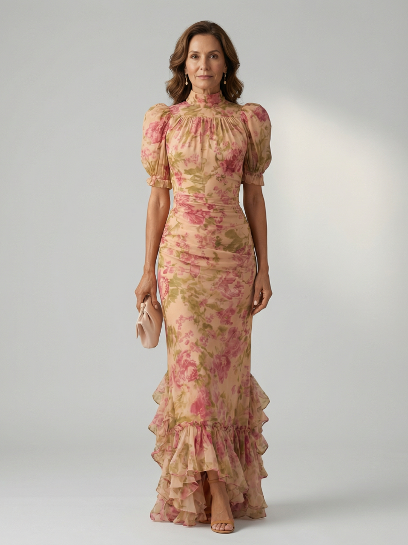 Vera | Robe maxi col montant