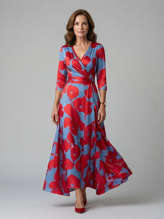 Céline | Robe midi croisée