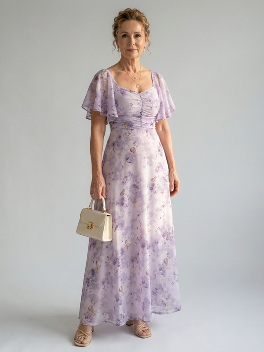 Camille | Robe manches volantées
