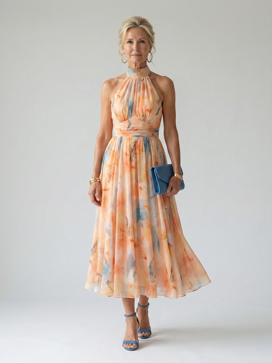 Elin | Robe midi col halter