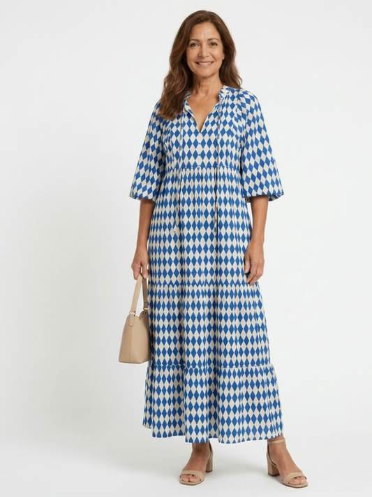 Lo | Robe midi à imprimé diamant