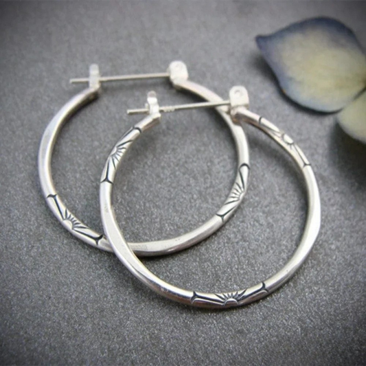 Boucles d'oreilles élégantes en argent classique - Créoles
