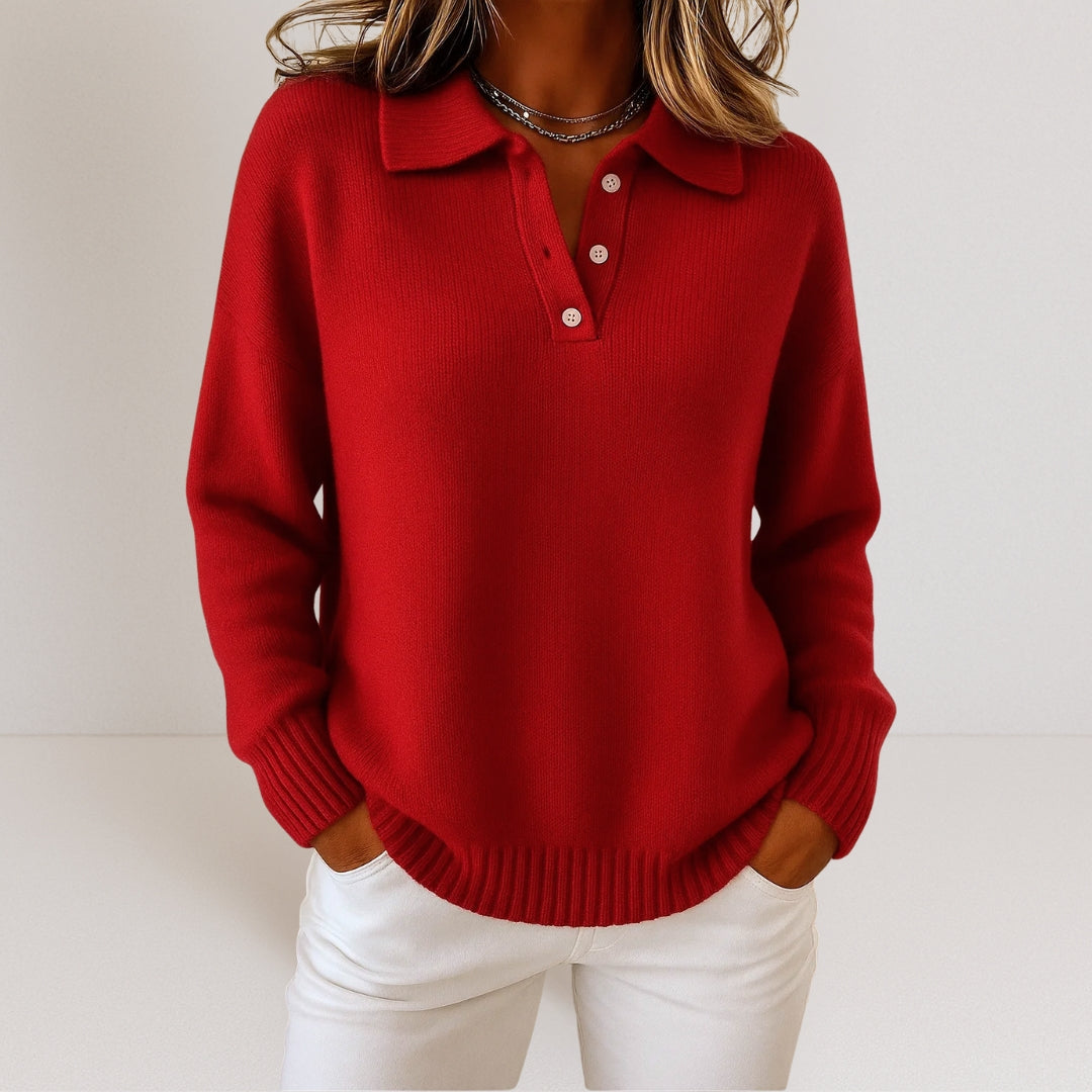 Roxane | Pull en tricot doux avec col