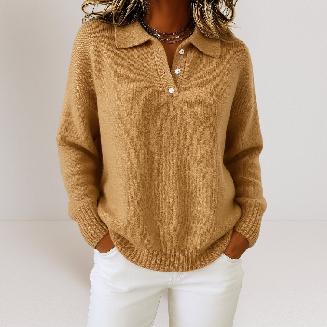 Roxane | Pull en tricot doux avec col