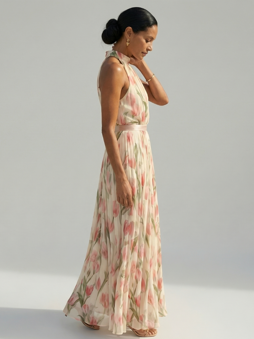 Mette | Robe col halter fleuri