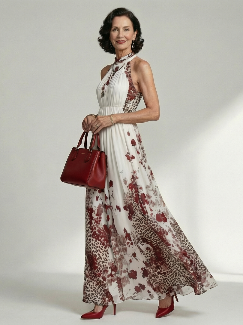 Inès | Robe maxi plissée blanche