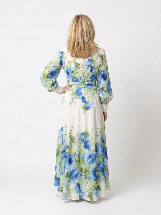 Nora | Robe maxi à manches longues à fleurs