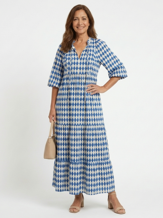 Lo | Robe midi à imprimé diamant