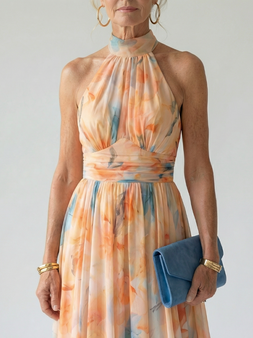 Elin | Robe midi col halter