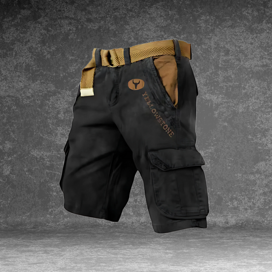 Lorenzo | Short cargo noir multipoches