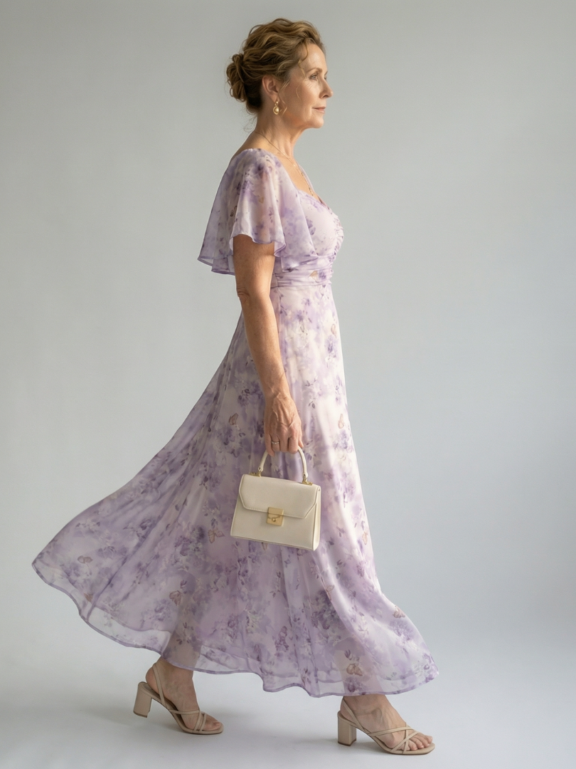 Camille | Robe manches volantées