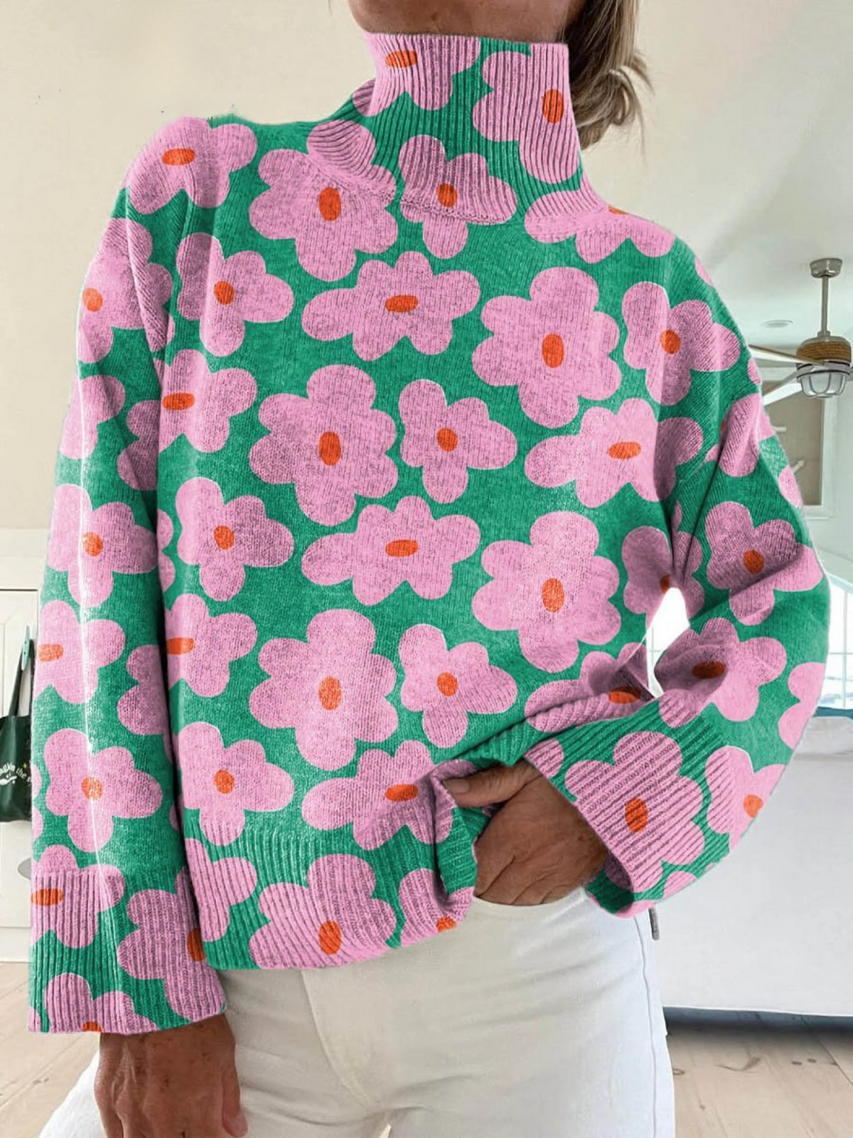 Annemie | Le pull col roulé artistique
