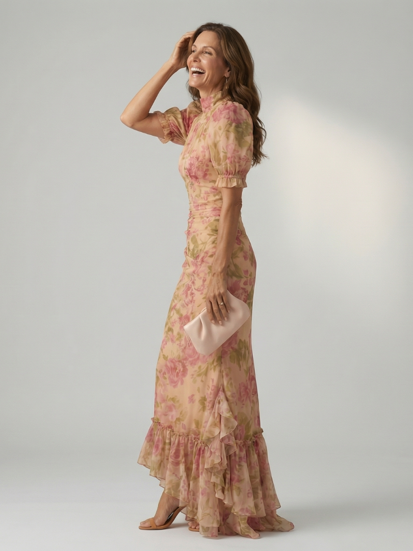 Vera | Robe maxi col montant