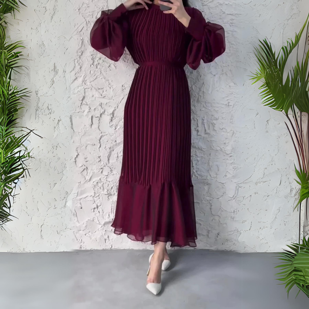 Cami | Robe de soirée chic française automne avec accents en maille