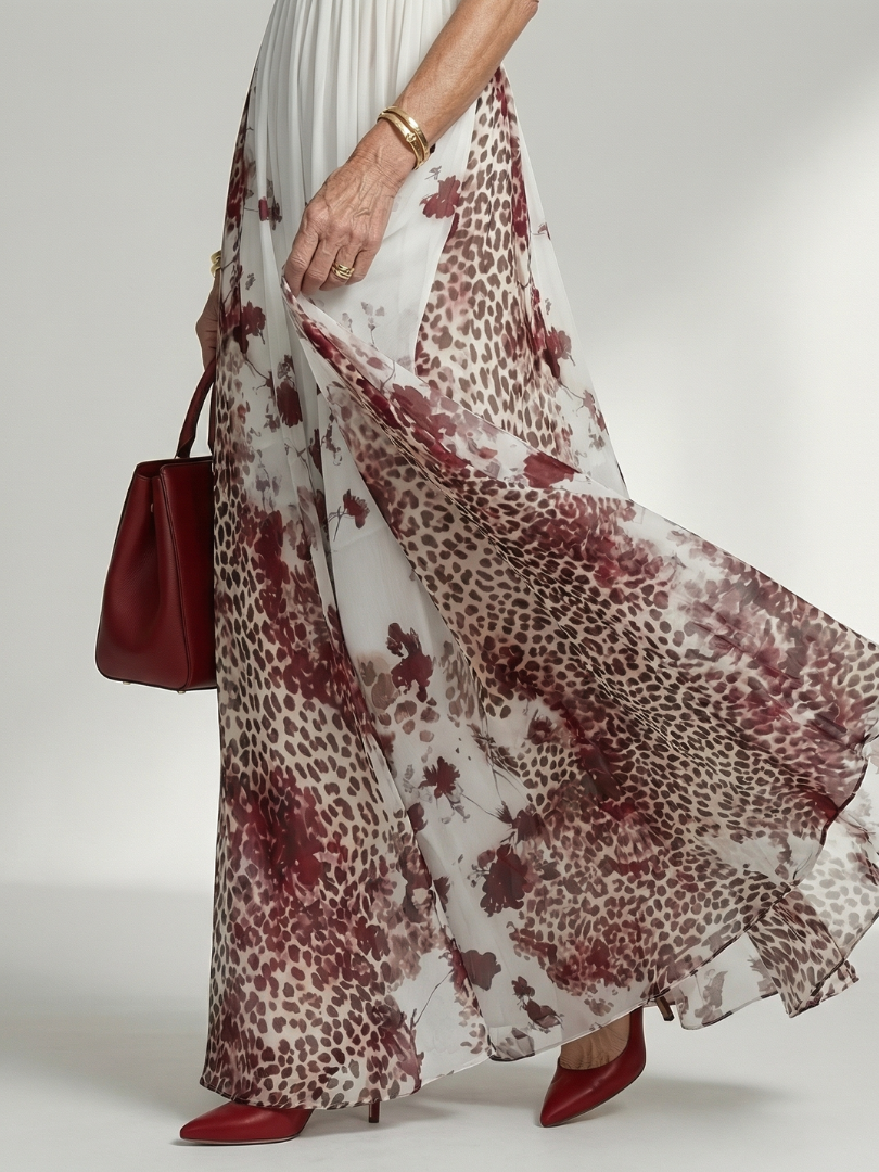 Inès | Robe maxi plissée blanche