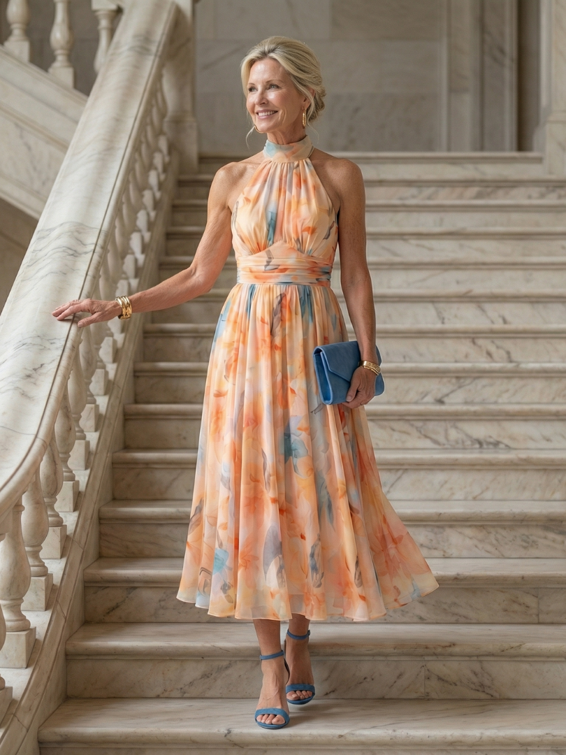 Elin | Robe midi col halter