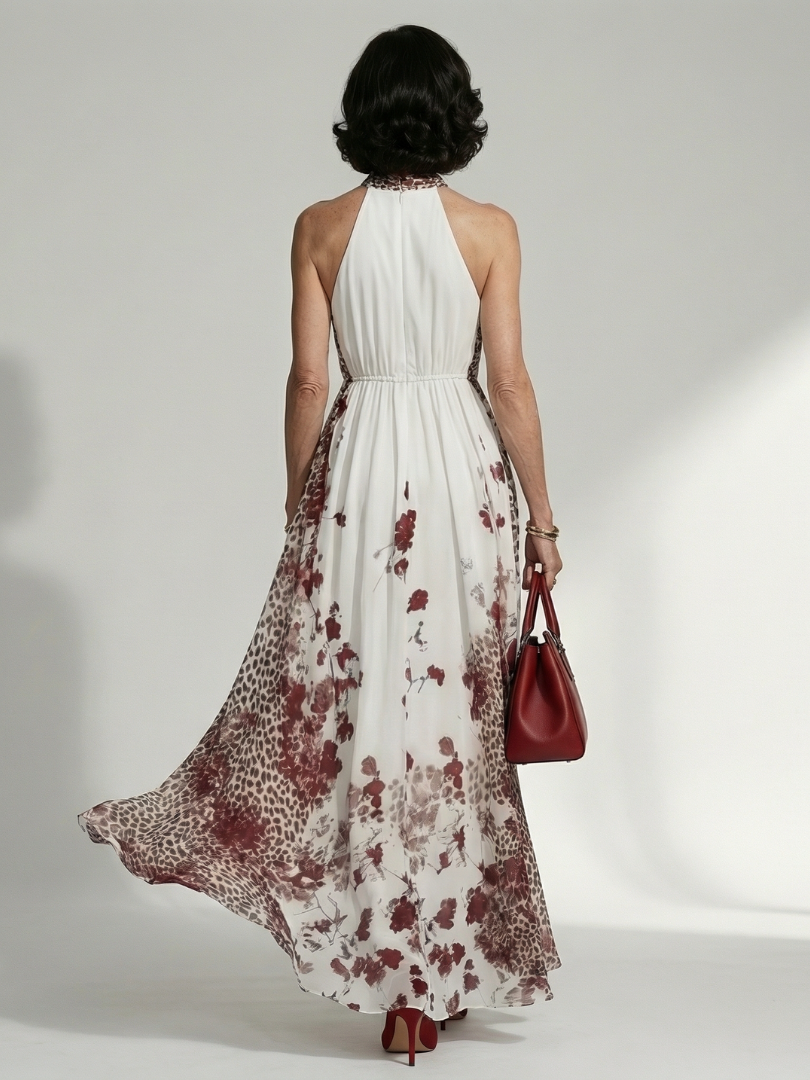 Inès | Robe maxi plissée blanche